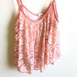 Baby pink flowery patterned croptop